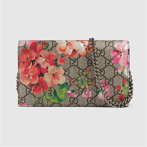 gucci wallet on a chain bloom|Gucci wallet with chain strap.